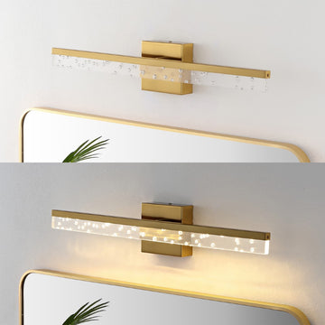 Mario Modern Contemporary 360-Degree Rotatable Iron/Seeded Acrylic Integrated LED Vanity Light - JONATHAN Y